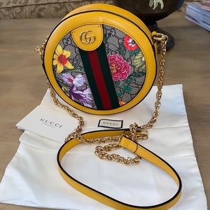 ❌SOLD❌Gucci Crossbody Ophidia GG Flora Mini Round Shoulder Bag *NEW*